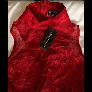 PURE RED LACE DRESS